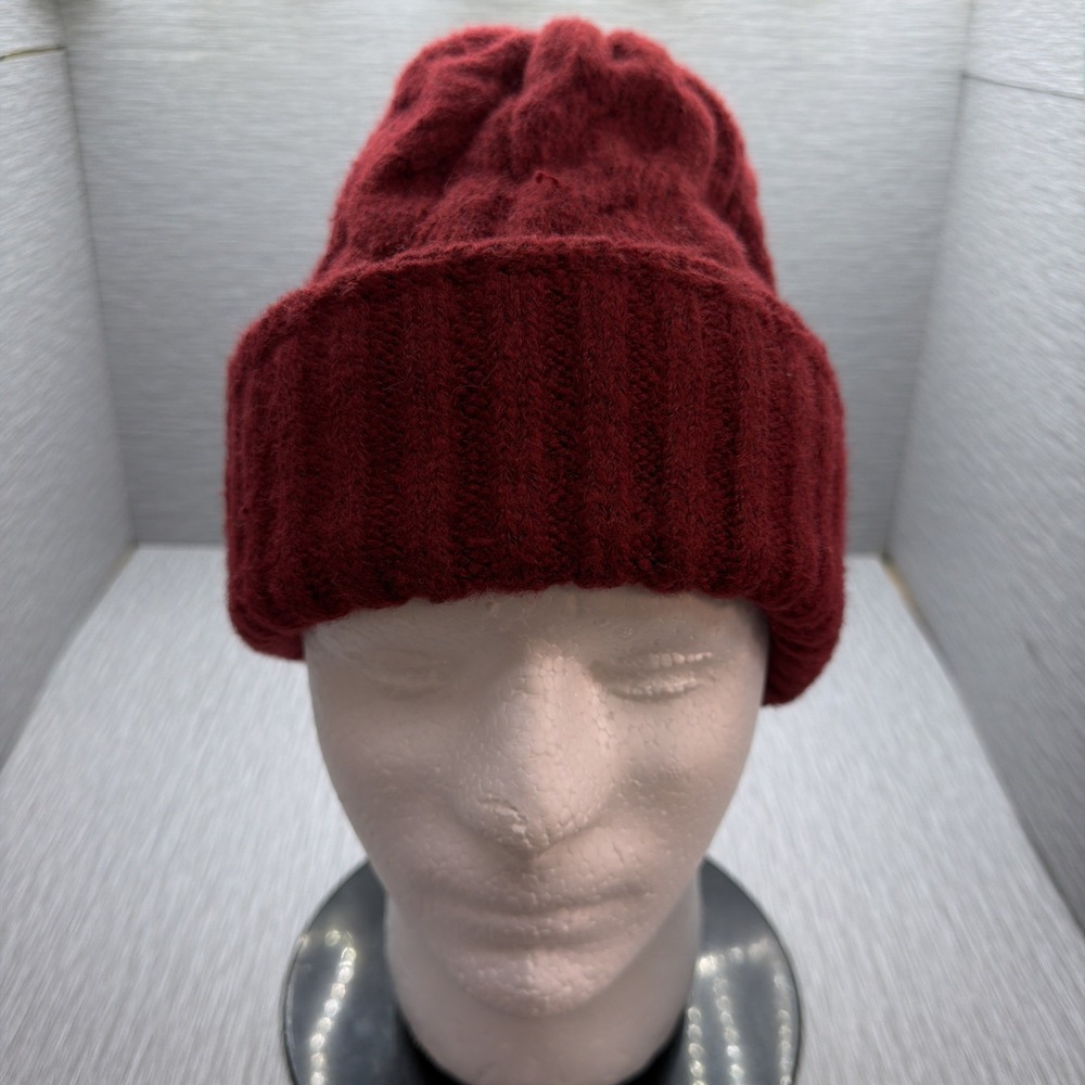 Free People Beanie Knit‎ Hat Burgundy Slouchy Cable Knit OS Boho Winter